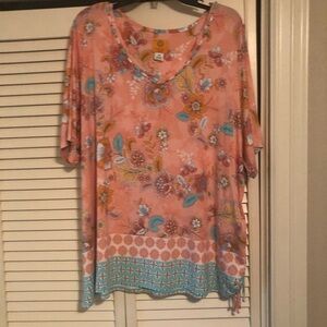 # Ruby Road 3X Boho beaded neck top